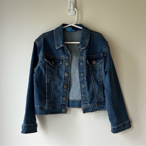 Disney Encanto Girls Denim Jacket Size 6/6X | Butterfly Floral Back Graphic Jean - Picture 2 of 11